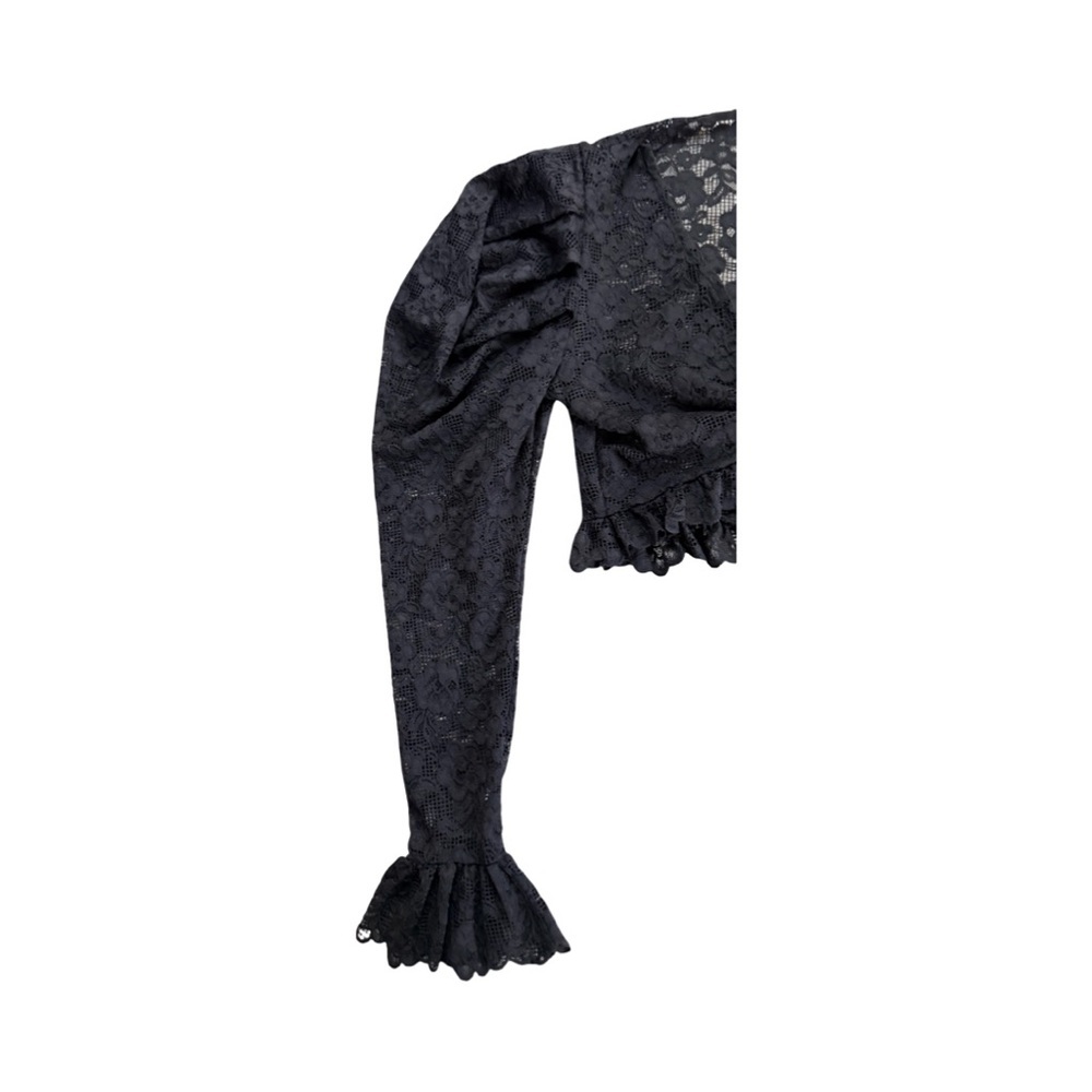 Goth Black Victoria Edwardian Lace Top - Picture 5 of 8